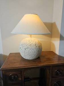 1980s Caquina Coral Stone Orb Table Lamp