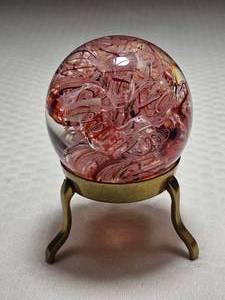 Rollin Karg Scrambled Pink Paperweight Signed