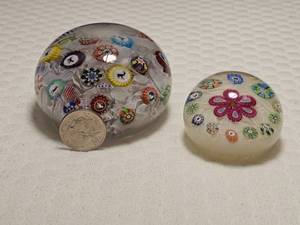 Antique Gridel Sibouette Baccarat Millefiori Paperweights Dated B 1848