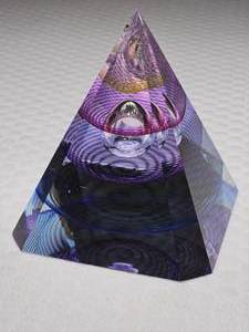 Micheal David Signed Pyramid Paperweight