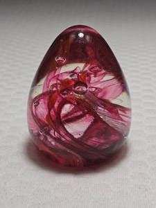 Singed Pink Twist Egg Paperweight