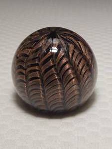 Barovier &amp Toso Murano Paperweight with Copper Cordonato Dora Pattern