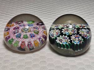 Perthshire Marked 1993 & Murano-style Millefiori Paperweights