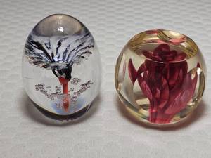 Daum Frech Art Glass & Perthshire Rose Pair