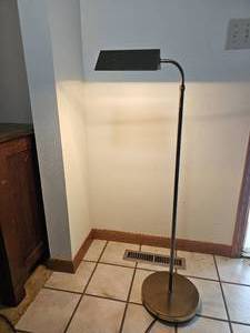 Vintage Adjustable Height Brass Floor Lamp