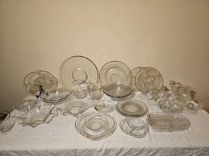 Variety of Teardrop Pattern Duncan Miller Serving Pieces & Glasses
