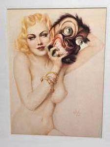 Alberto Vargas - Mask - Framed Vintage Print