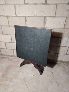 Vintage Wood & Vinyl Folding Table