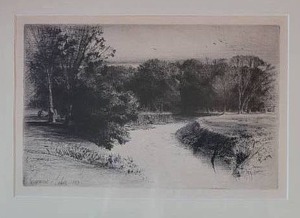 Signed Etching  A Sunset in Ireland by Sir Francis Seymour Haden