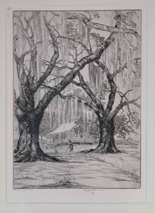 Signed Etching  Low Country by Elizabeth ONeill Verner