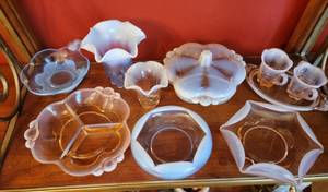 Vintage Pink Opalescent Glass Collection