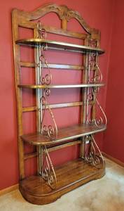 Drexel Heritage Walnut and Brass Bakers Rack