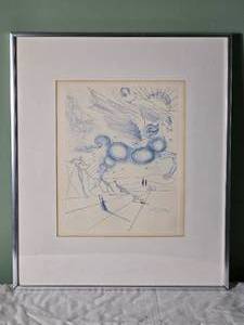 Salvador Dali Pegasus in Flight with Angel Fine Art Print