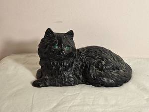 Vintage Cast Iron Black Cat Doorstop Figure