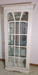 Distressed Cottage Style Curio Display Cabinet