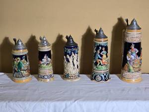 Collection of Decorative German Beer Steins