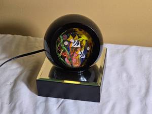 SIGNED Studio Art Glass Illuminated Aquarium Art Glass Orb