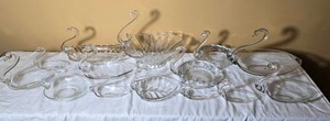 Extensive Clear Glass Swan Dish Collection