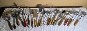 Vintage Kitchen Utensil and Potato Masher Collection
