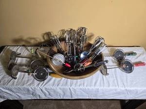 Large Vintage Hand Mixer and Kitchen Tool Collection