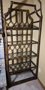 Bamboo Style Rattan Etagere Display Shelf