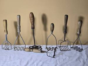 Vintage Wire and Wood Potato Masher Collection