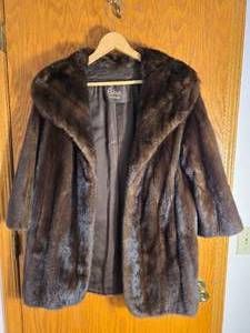 Vintage Cikra Cleveland Dark Mink Fur Coat with Shawl Collar