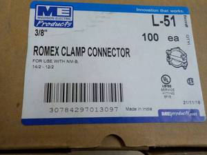 Box of 100 Romex 38 Clamp Connect...