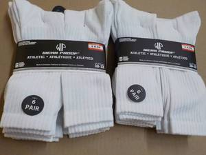 12 pair Wear Proof White Athletic S...