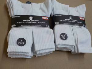 12 pair Wear Proof White Athletic S...