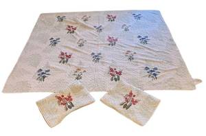 LLR - Embroidered King Quilt with Two Shams