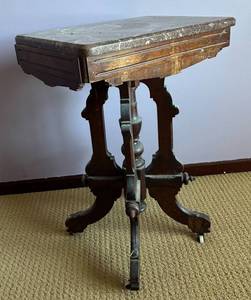 LL - Antique Granite Top Accent Table