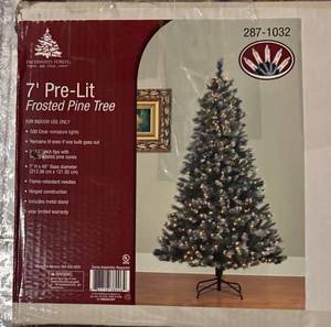 LL - Enchanted Forest 7 Pre-Lit Frosted Pine Tree