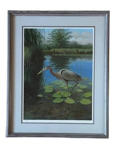 BR1 - O.J. Gromme Signed Heron Print