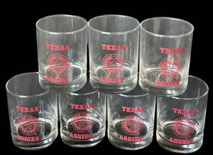 BR1 - Texas A&M Aggies Lowball Glasses (Lot of 7)
