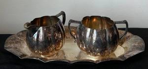 BR1 - Homan Mfg. Co. E.P.B.M. Creamer Set with Tray (Lot of 3)