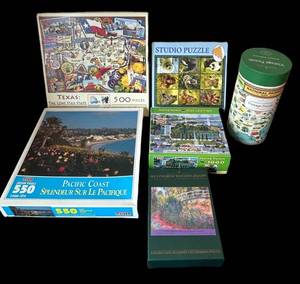 BR1 - SunSout, Cavallini, Wentworth & Assorted Jigsaw Puzzles (Lot of 6)