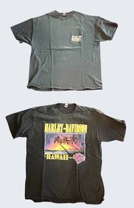 BR1 - Harley-Davidson T-shirt Lot of 2 Xxl Hawaii & Hanover Germany