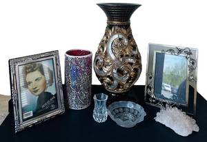 LR - Decorative Vase, Frames & Glass Accents (Lot of 7)