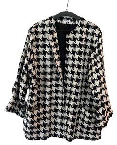 LR - Doncaster Silk Jacket Size 16 Black & White Textured Weave