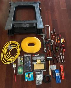 K - Stanley Folding Sawhorse & Assorted Tools Mixed Lot
