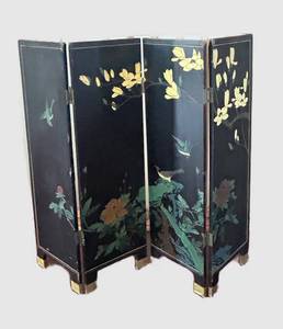 LR - Chinese 4-Panel Folding Screen 36 x 40 in