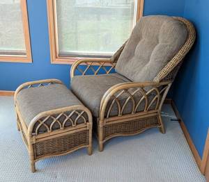 SR - Braxton Culler Rattan Armchair & Ottoman
