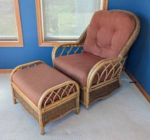 SR - Braxton Culler Rattan Rocker & Ottoman Set