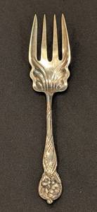 K - Vintage Sheridan Sterling Silver Serving Fork