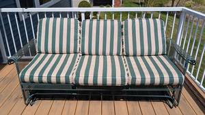 P - Vintage Woodard Patio Sofa With Gliders in Josef Hoffmann Style