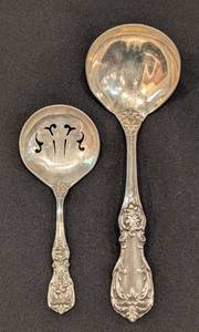 K - Pair of Sterling Silver Serving Spoons