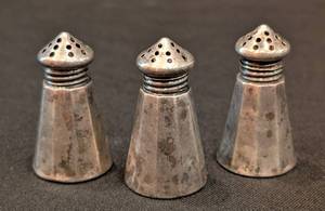 K - Vintage Sterling Silver Salt & Pepper Shakers (Lot of 3)