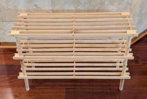 K - Wooden Shoe Shelf 29 X 10 X 19 in