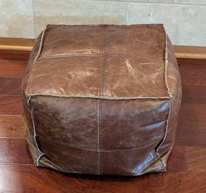 K - Leather Footstool Ottoman